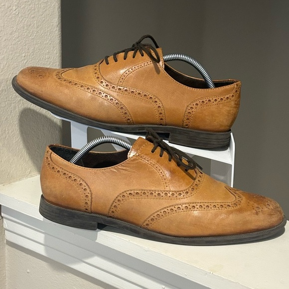 Cole Haan Other - Cole Haan Mens C25805 Wing Tip Ox Oxford British Tan Size 10 Medium Leather
